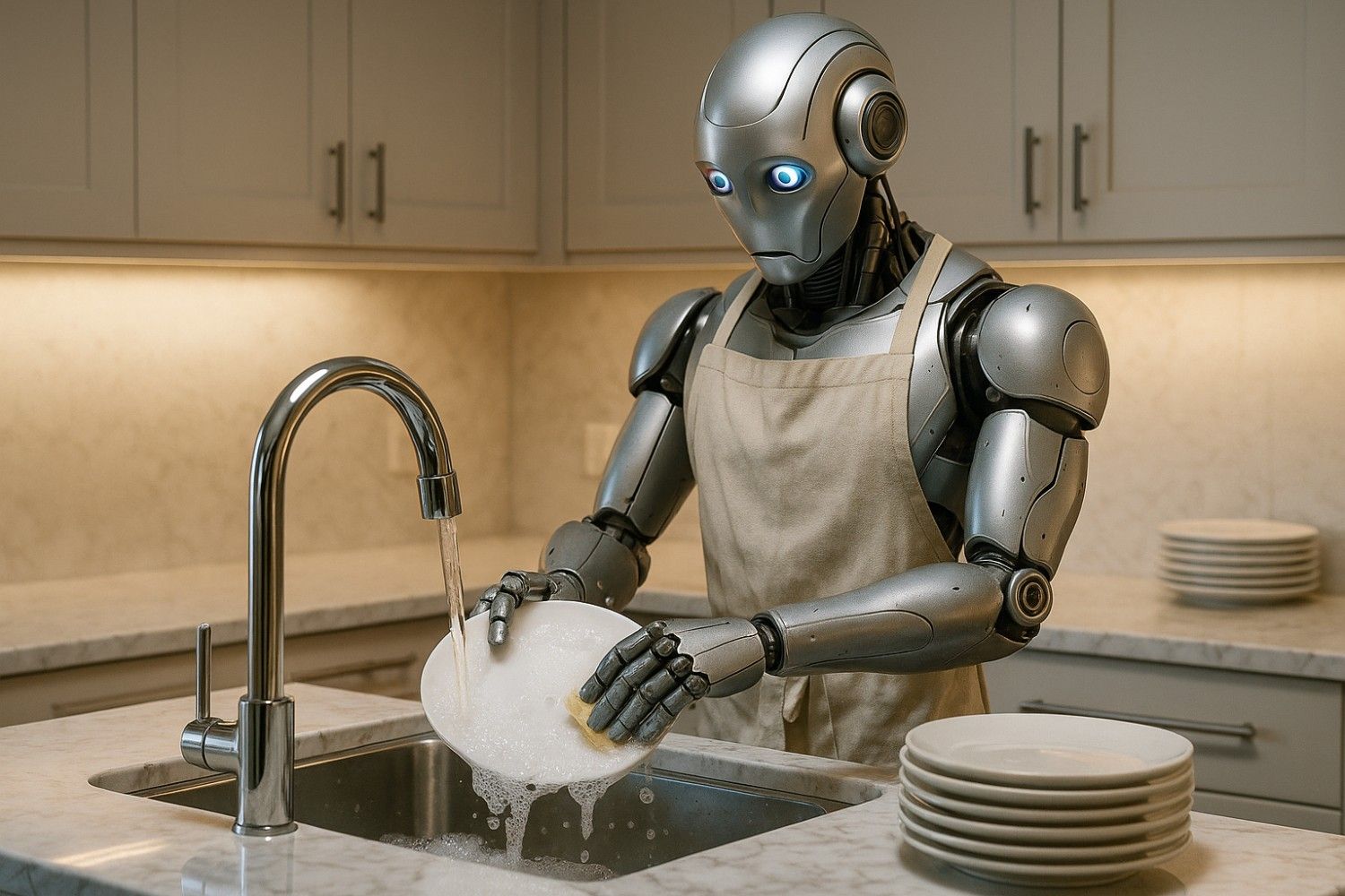  Figure shows robot dishwashing